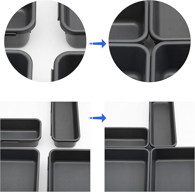Office Drawer Organizers Bins Junk Drawer Organizers Tray Storage Dividers for Office Desk Dress Makeup (13pcs 2Size)
