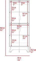 Brinnon Rectangle Kitchen Pantry Light Oak and White