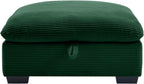 Corduroy Fabric Ottomans Footrest to Combine with 2 Seater Sofa, 3 Seater Sofa and 4 Seater Sofa, Green Corduroy