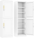 Ckzbx Metal Locker Tall Narrow Storage Cabinet, 67" H Locking Tool File Cabinets Snack Locker Organizer for School Classroom,Bedroom,Gym Home Office,Entryway and Hallway (20" W 2Door White)