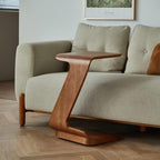 Wood Side Table Modern C Table Sofa Small End Table Mobile Coffee Table Snack Drink TV Tray for Living Room Bedroom Small Spaces Decoration