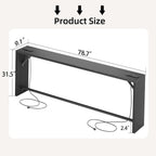 TIQLAB Sofa Table, 79''L x 9.1''W (1.2'' Thickness) Long Console Table Behind Couch, Entryway Table with Angled Metal Frame, Industrial Console Table, Black