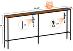 Bathola 71'' Behind Couch Table with 2 Outlets, Sofa Tables Narrow Long | 5.9" Wide Console Table Behind Couch with 6 AC & 4 USB, Wood Couch Table Behind Sofa for Living Room, Bedroom, Hallway, Brown