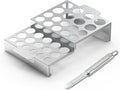 Skyflame Jalapeno Grill Rack with Corer Tool, 34 Hole Stainless Steel Chili Pepper Holder with Upgrade Design in 2 Heights and 3 Hole Sizes for Grilling Jalapeño Peppers, Chicken Wings, Drumsticks