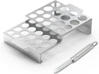 Skyflame Jalapeno Grill Rack with Corer Tool, 34 Hole Stainless Steel Chili Pepper Holder with Upgrade Design in 2 Heights and 3 Hole Sizes for Grilling Jalapeño Peppers, Chicken Wings, Drumsticks