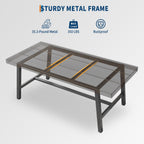 GarveeHome Industrial Dining Table for 6-8 People, 70.87" Long Large Kitchen Table with Sturdy Metal Frame, Rectangular Counter for Dinner, Kitchen, Dining Room (Black, 71" Non-extendable)