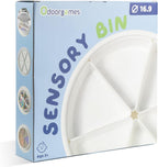 Round Sensory Bin with Lid for Play and Educational Activities | Large (16.9") - Sealable with 6 Removable Storage Dividers