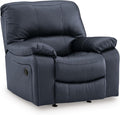 Signature Design by Ashley Leather Power Rocker Recliner Chair, Ocean Blue