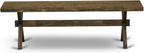 East West Furniture XB777 X-Style Modern Dining Room Bench with Wooden Seat, 72x15x18 Inch, Multi-Color