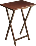Rubberwood Folding TV Tray Table, Walnut Finish, 19x14.5-Inch