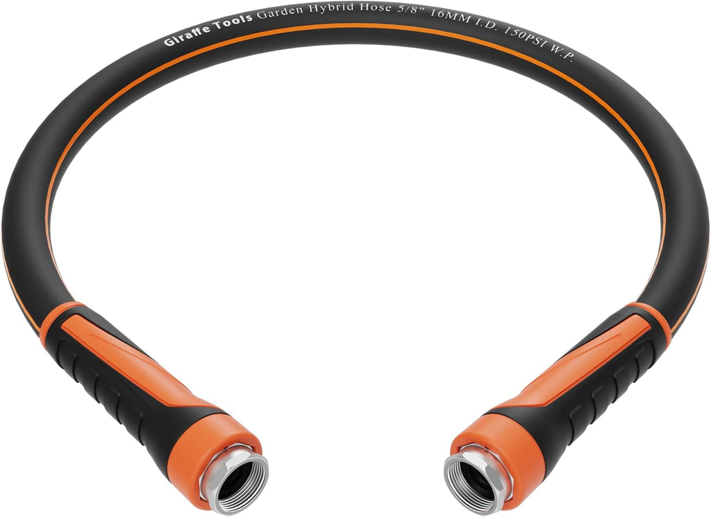 Giraffe Tools Garden Leader Hose 3ft x 5/8", Short Water Hose Heavy Duty, Flexible, Lightweight Hybrid Hose with Swivel Handle, Double Female Fittings, Burst 600 PSI