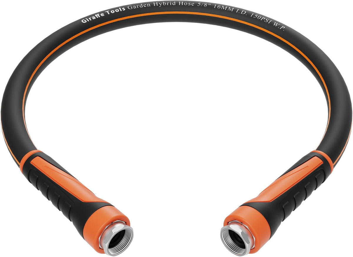 Giraffe Tools Garden Leader Hose 3ft x 5/8", Short Water Hose Heavy Duty, Flexible, Lightweight Hybrid Hose with Swivel Handle, Double Female Fittings, Burst 600 PSI