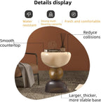 Featured Round End Table, Resin Side Table, Simple Bedside Table, Modern Decorative Table, Multifunctional Sofa Table(White)