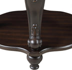 22'' Round End Table Solid Wood Sofa Side Table with Storage Shelf, Living Room Corner Table Retro Accent Table with Espresso Finish, Easy Assemble Round Bedside Table Night Stand for Small Space