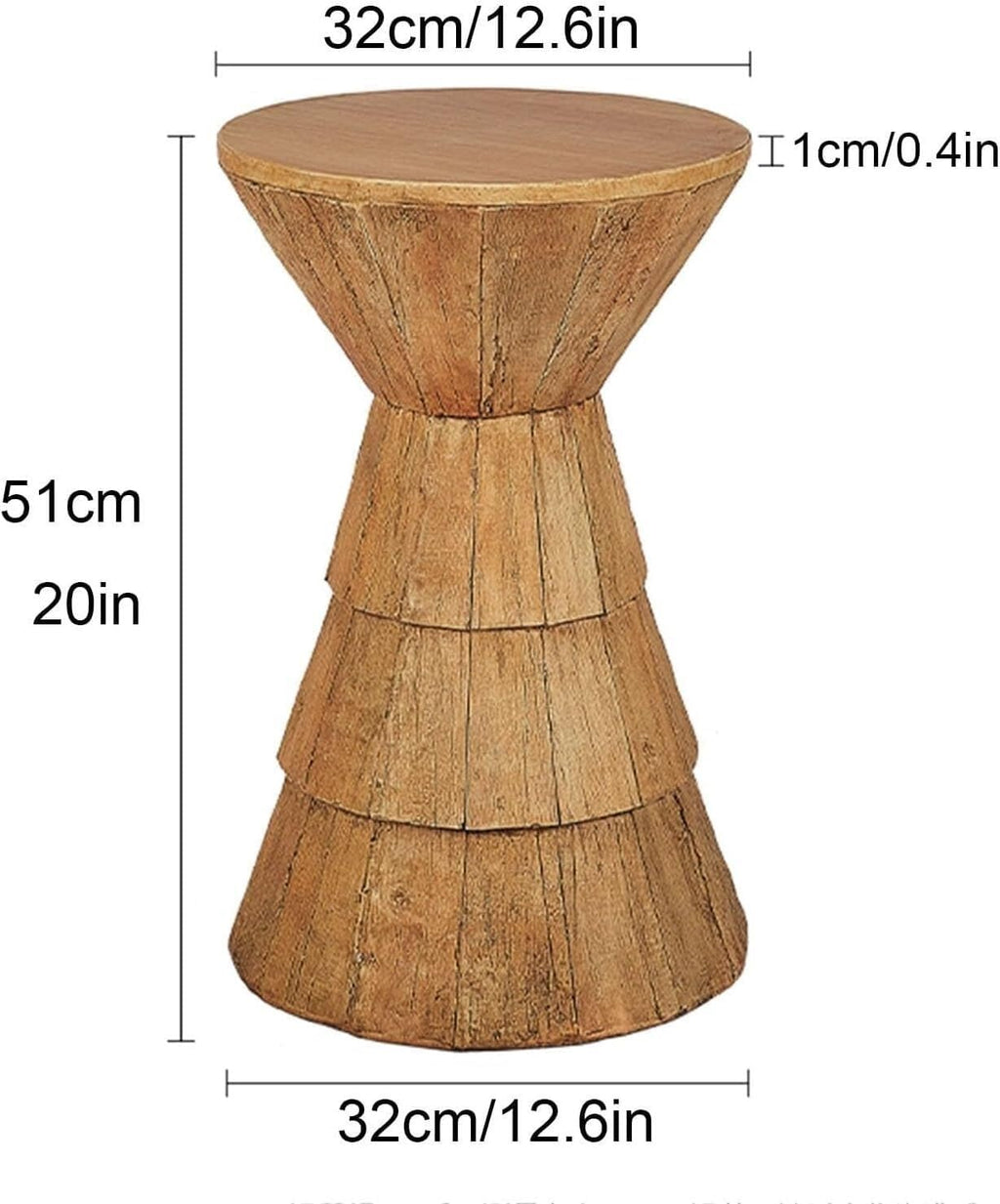 Hourglass Shaped Side Table Decorative Tables Nightstand Round Sofa Side Table for Living Room Home Decoration