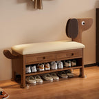 Wooden Shoe Storage Bench Cabinet Rack for Entryway Closet, with Upholstered Cushion Seating Organizer Entrance (31.5 inch)