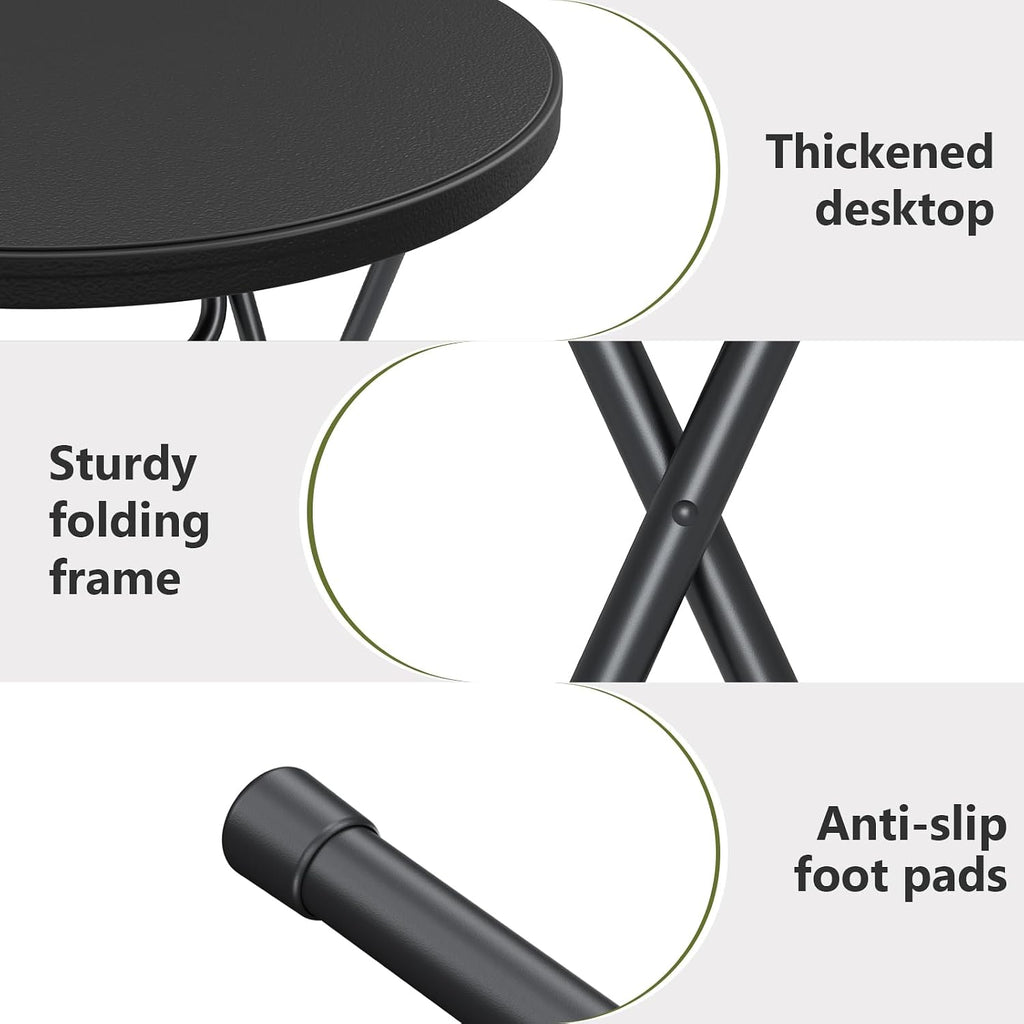 2 Pack Cocktail Table, 32 Inch Folding Table, High Top Round Tables, Black | No Assembly,Bistro Tall Folding Table for Commercial Furniture, Wedding, Banquet, Party, Indoor Outdoor Use