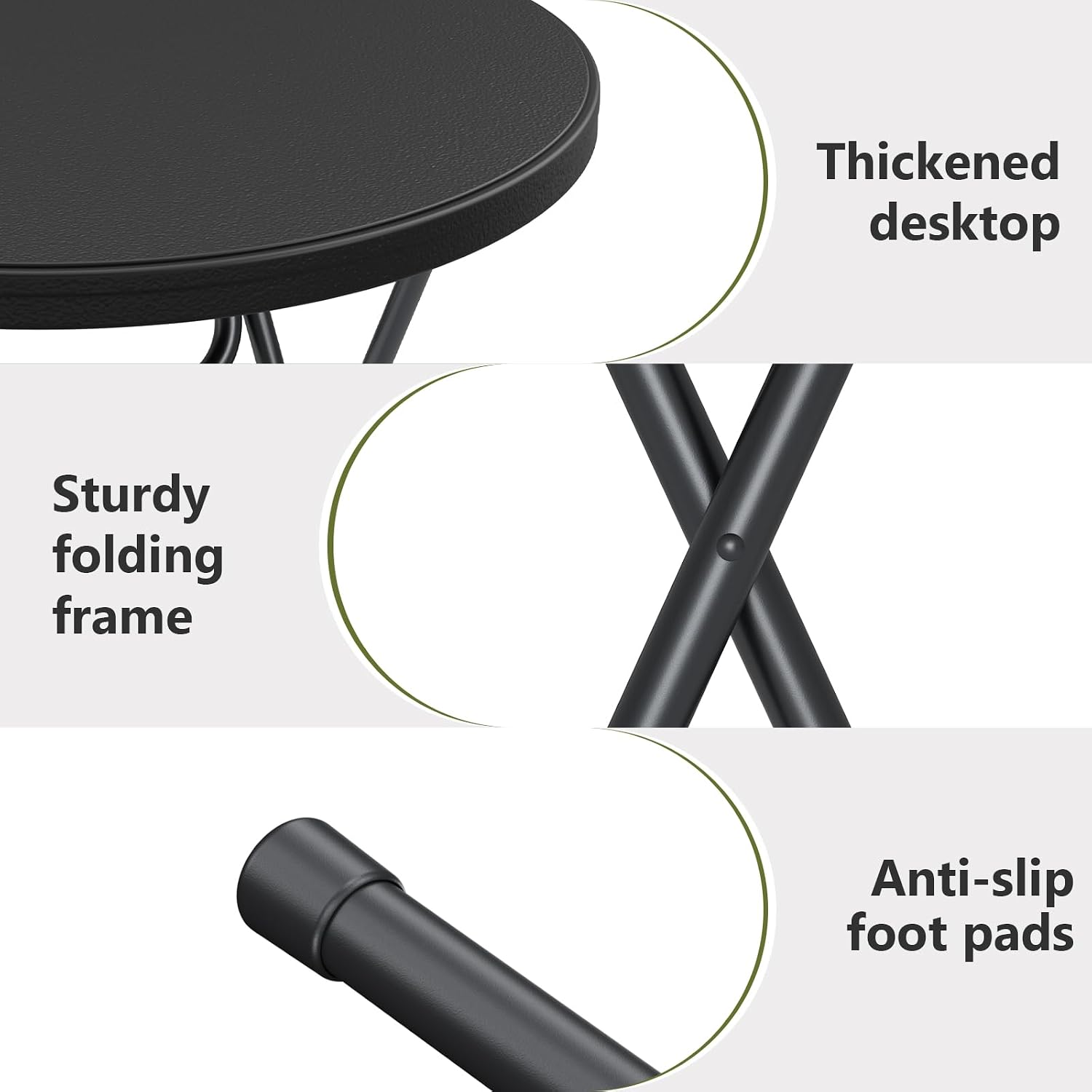 2 Pack Cocktail Table, 32 Inch Folding Table, High Top Round Tables, Black | No Assembly,Bistro Tall Folding Table for Commercial Furniture, Wedding, Banquet, Party, Indoor Outdoor Use