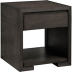 Pemberly Row 3-Piece Coffee & End Table Set, Walnut Finish, Oak Veneers and Solid Hardwood, Built-in Storage Drawers, Open Shelves, Contemporary Style Living Room Furniture
