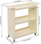 Gdrasuya10 3 Tier Acrylic Bar Cart Serving Cart with Wheels, Clear Acrylic Utility Rolling Cart White End Table Side Table Rolling Serving Cart Snack Tablé for Living Room Balcony Party