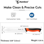 8-Inch Serrated Bread Knife, Premium High Carbon Stainless Steel Blade Knife for Bread with Ergonomic Handle, NSF Certified, DT-30 Series, Orange