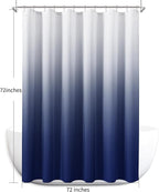 Naturoom Classic Blue Shower Curtains for Bathroom,Ombre Cloth Fabric Shower Curtain Set with 12 Hooks Denim Blue Bathroom Decor 72 x 72
