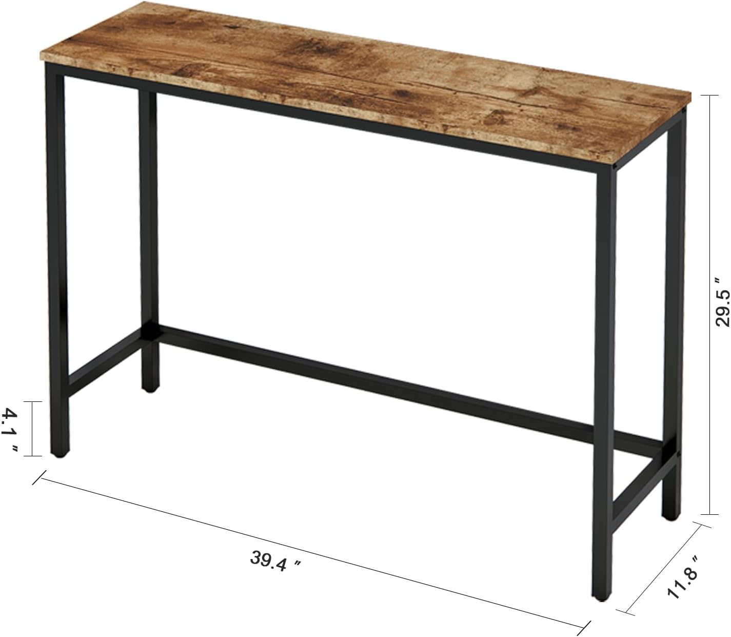 Timberer 39.4” Console Table Hallway Entrance Table Sofa Table Behind Couch | Accent Table for Living Room, Entryway, Easy Assembly, Rustic Brown