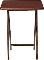 Rubberwood Folding TV Tray Table, Walnut Finish, 19x14.5-Inch
