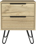 Nightstand,Two Drawers, Hairpin Legs,for Small Spaces
