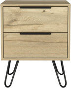 Nightstand,Two Drawers, Hairpin Legs,for Small Spaces