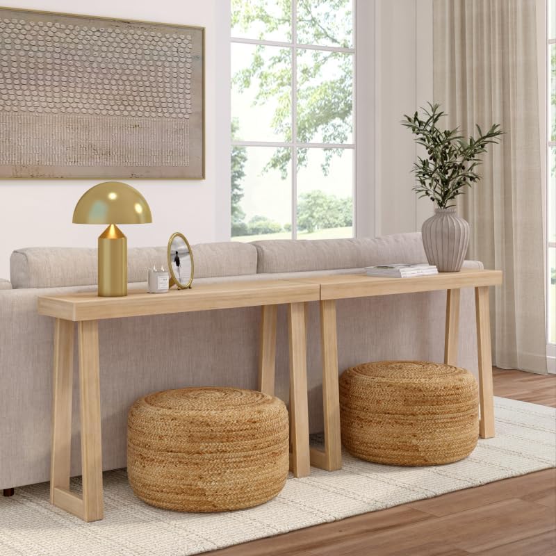 Plank+Beam Classic Console Table, 46 Inch, Blonde | Non-Toxic Finishes, Versatile Design, Elegant Details, Easy Assembly, Quick Setup, Solid Wood