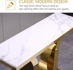 Gold Console Table, White and Gold Living Room Sofa Table, 50" Rectangle Console Table for Entryway, Living Room, Office, Foyer, Front Hall, Hallway