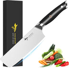 MAD SHARK Nakiri Knife 7 inch Chef Knives, Vegetable Kitchen Knife with High Carbon Stainless Steel Blade, Multipurpose Asian Knife for Chopping, Cutting and Slicing with Ergonomic Handle
