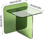Acrylic Side Table, End Table Clear Modern Bedside Table for Bedroom Living Room, Lucite Nightstand (Clear, 19.7" × 19.7" × 18")