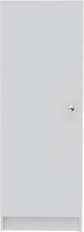 Kitchen Pantry 47" H, 1 Door Cabinet, 4 Interior Shelves, White