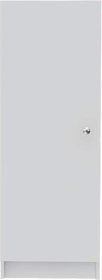 Kitchen Pantry 47" H, 1 Door Cabinet, 4 Interior Shelves, White
