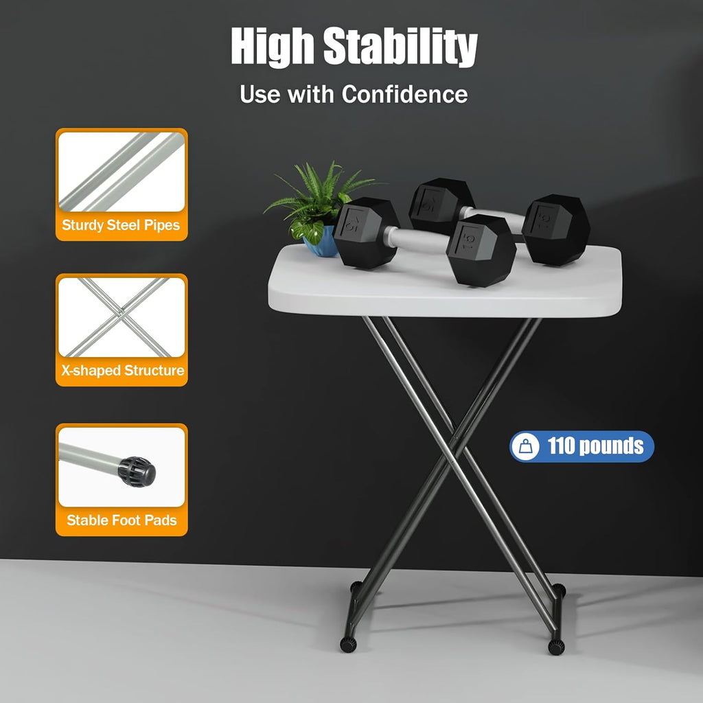 Adjustable Height Folding Table, Portable Lift-Up Desk for Home, Office & Outdoor Camping, Space-Saving Foldable Design with Enhanced Stability