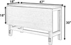 LUMISOL Extendable Dining Room Table for 4, Small Folding Drop Leaf Kitchen Dining Table, 18–36 inch, Space-Saving, Easy Assembly, Natural