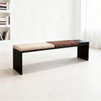 Modern Fabric Bench for Office Area Casual Dressing Room Bedroom Wooden Bed end Entryway(Medium)