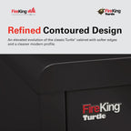 FireKing Turtle Contour - 4 Drawer Fire Safe File Cabinet with Key Lock - 1 Hour Fire Rated, UL Rated & Water Resistant Home Safe - Made in the USA Legal & Letter Filing Cabinet - Black