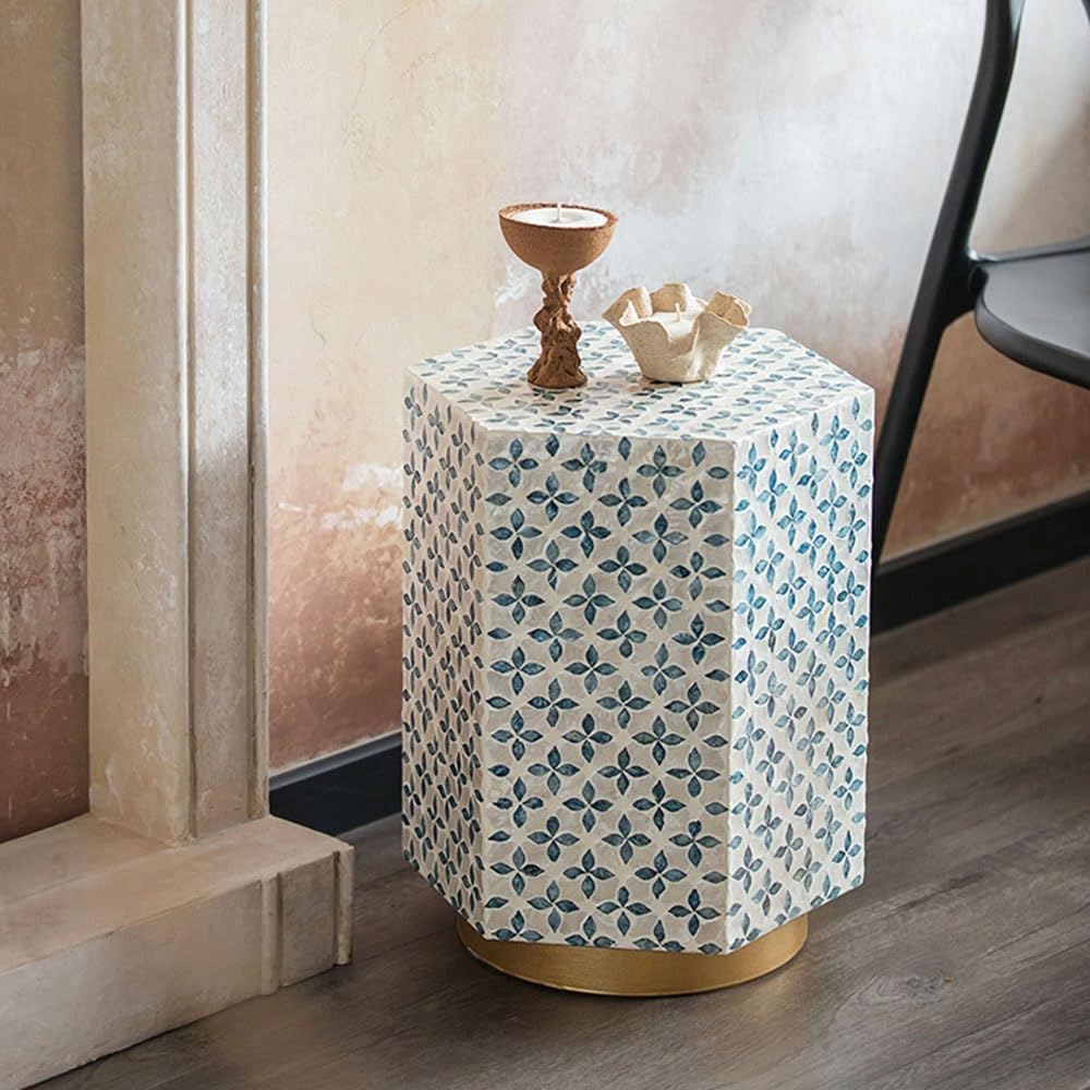 Mobile Side Table Handmade Shell Shaped Table Living Room Sofa Side Dining Coffee Balcony Decor Home Accent