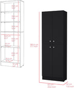 Pantry Cabinet Coahoma, Kitchen, Black