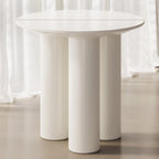 Small Round Dining Table, 30" Circle Kitchen Table with 3 Legs, Modern White Accent Table for Kitchen, Dining Room, Home Office and Living Room
