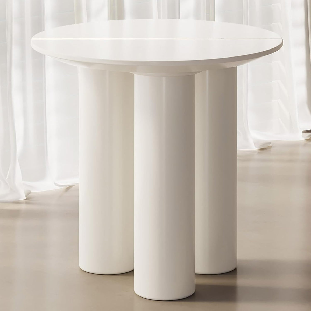 Small Round Dining Table, 30" Circle Kitchen Table with 3 Legs, Modern White Accent Table for Kitchen, Dining Room, Home Office and Living Room