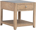 Liberty Furniture Millstone End Table with Unique Tile Top for Living Room - Nutmeg Oak Wood