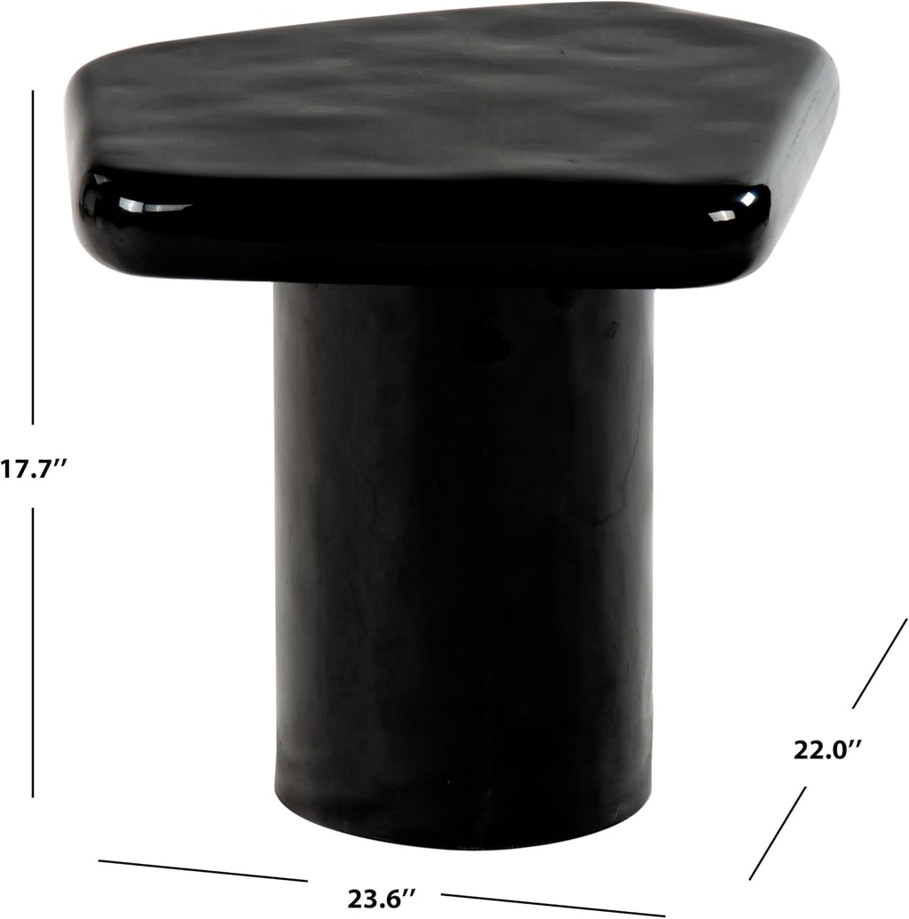 SAFAVIEH Couture Collection - Rhianna Black Concrete Accent Table, Sculptural Side Table, Modern Design (SFV2608B)