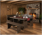 Pemberly Row 4-Pieces Dining Set Wood, Rectangular in Cherry (36" H x 75" W x 56" D) for Kitchen, Dining Room with Table, Reversable Seating, and Storage Space
