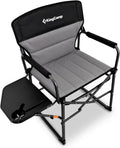 KingCamp Oversized Camping Directors Chair for Big & Tall Heavy Duty 440lbs | Folding Chair with Side Table, Padded Camp Chair Wide Seat，Anti-Sag Fabric, 50% flat fold for Outdoor Sport Lawn Fishing RV