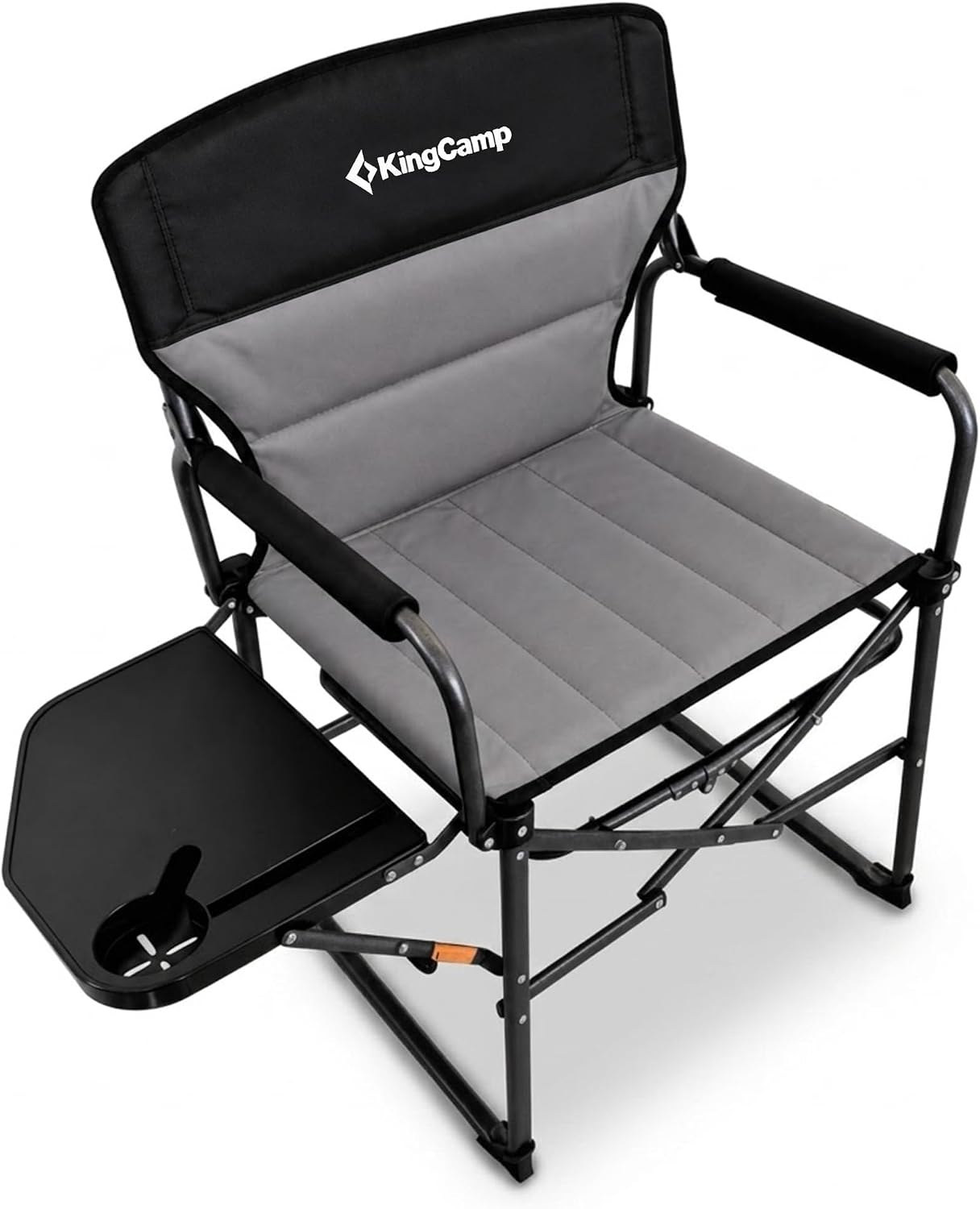 KingCamp Oversized Camping Directors Chair for Big & Tall Heavy Duty 440lbs | Folding Chair with Side Table, Padded Camp Chair Wide Seat，Anti-Sag Fabric, 50% flat fold for Outdoor Sport Lawn Fishing RV