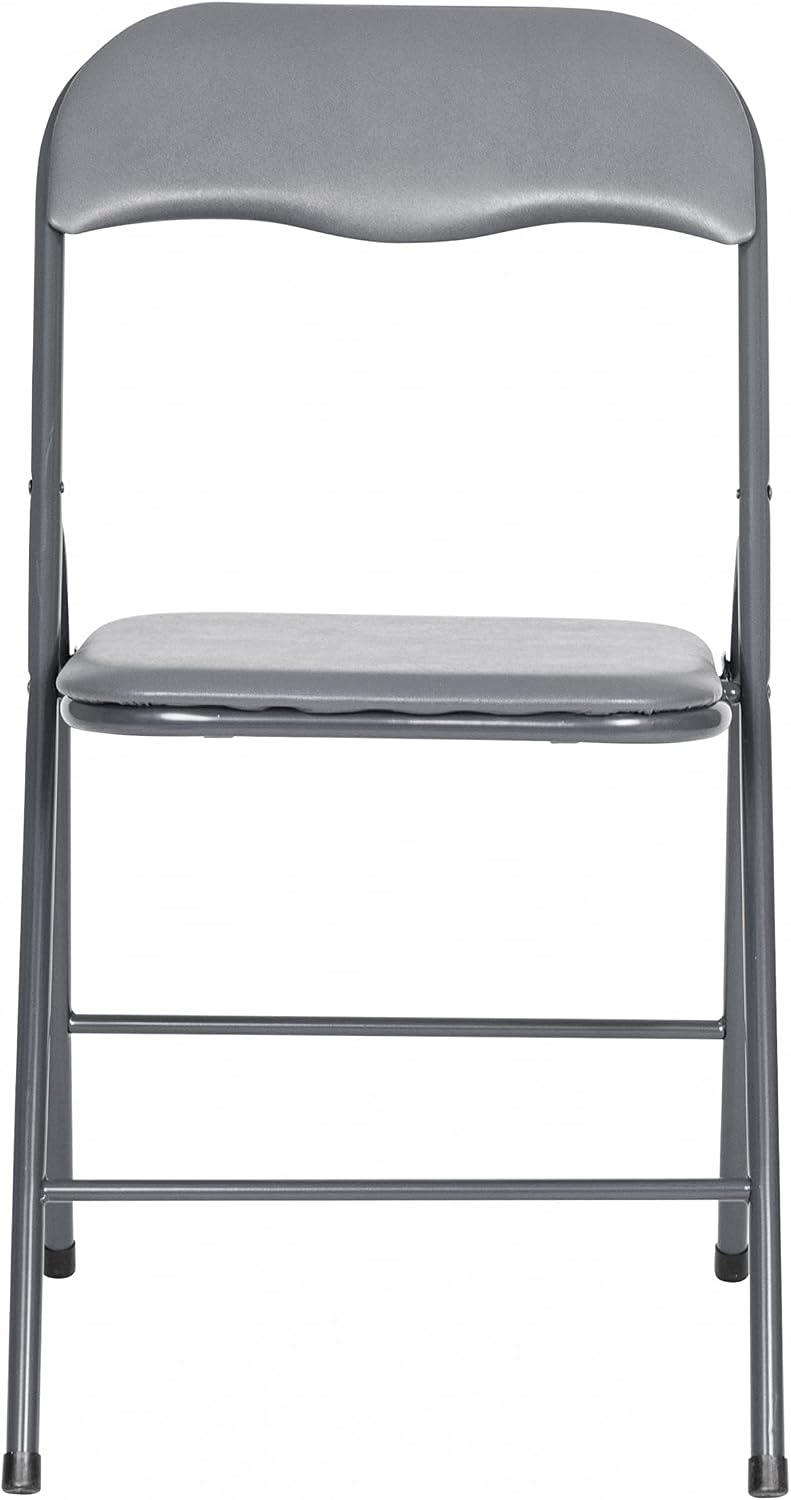 EMMA + OLIVER Gray Square Folding Card Table and Chairs Set for 4 Players | Lightweight, Easy Storage, Padded Top